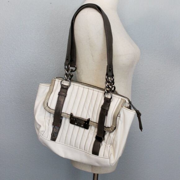 Simply Vera Wang White and Grey Purse - Picture 1 of 6